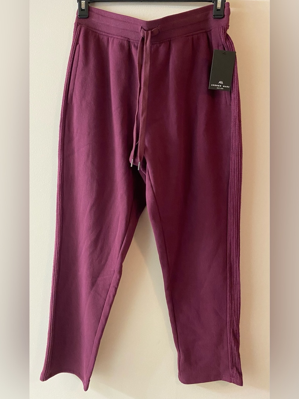 Andrew Marc Plum Drawstring Jogger Pants